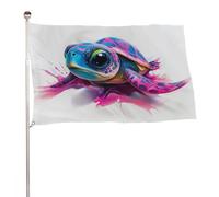 Drapeau tortue de mer avec un coquillage psychédélique 9,6 x 1,5 m pour extérieur, bannière décorative pour cour, porche, pelouse, ferme
