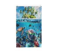 Drapeau tortue de mer île tropicale 0,9 x 1,5 | Drapeau décoratif double face en polyester avec 2 œillets, bannière de cour pour jardin, porche, pelouse, terrasse, balcon