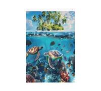 Drapeau tortue de mer île tropicale 61 x 91 cm | Drapeau décoratif double face en polyester avec 2 œillets, bannière de cour pour jardin, porche, pelouse, terrasse, balcon