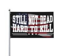 Drapeau « Toujours mort, difficile à tuer » avec inscription humoristique, 90 x 150 cm, panneau de jardin, bannière