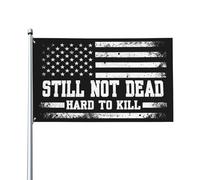 Drapeau « Toujours mort, difficile à tuer » avec inscription humoristique, 90 x 150 cm, panneau de jardin, bannière