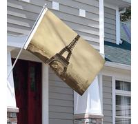 Drapeau Tour Eiffel Vintage De Paris Décoratif Drapeaux Imprimé Couleurs Vives Bannière À Œillets, Pour Jardin, D'Intérieur, Balcon, 90x150cm