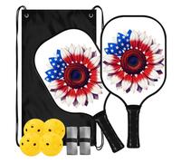 Drapeau tournesol 4 juillet USA Spin Pickleball Paddles | ensemble de palas de pickleball pour adultes hommes femmes