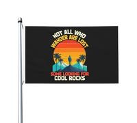 Drapeau Tous Ceux Qui Errent Ne Sont Pas Perdus ; Certains Cherchent De Belles Pierres. Bannières Durable Suspendre Drapeau Maison Pour Plage Accessoires Ferme 90X150Cm