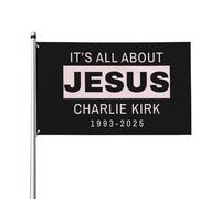 Drapeau « Tout tourne autour de Jésus » double face, bannière extérieure tendance pour la maison, le jardin et la terrasse (90 x 150 cm), tapisserie « Tout tourne autour de Jésus » pour chambre