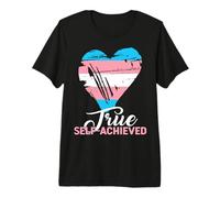 Drapeau transgenre avec Inscription « Trans » - Cœur rétro T-Shirt Haut de Gamme