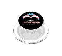 Drapeau transgenre avec Inscription « Trans » en Forme de cœur PopSockets PopGrip pour MagSafe