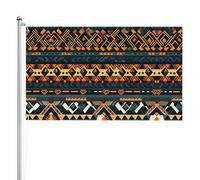 Drapeau tribal africain à texture ethnique double face 0,9 x 1,5 m. Drapeau d'extérieur lourd triple couche double face, bannière de jardin en polyester.