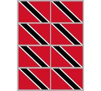 Drapeau Trinité-Et-Tabago (8 Stickers - 9.5 X 6.3 Cm) - Sticker/Autocollant