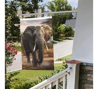 Drapeau tropical d'éléphant africain 61 x 91 cm pour extérieur et intérieur - Drapeaux de jardin avec œillets verticaux double face pour décorations de cour