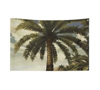 Drapeau tropical palmier avec 4 œillets, drapeaux unilatéraux en polyester durable, bannières résistantes aux intempéries pour dortoir, fête, tournage, festival, décoration de 152,4 x 243,8 cm