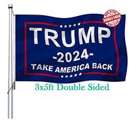 Drapeau Trump 2024 double face 7,6 x 12,7 cm pour l'extérieur - Drapeau Donald Trump Take America en polyester durable 2024 avec 2 œillets en laiton, 4 rangées cousues