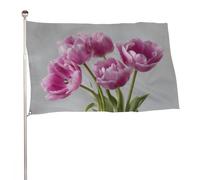 Drapeau tulipes roses 9,5 x 1,5 m pour jardin, cour, porche, pelouse, ferme