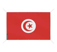 Drapeau Tunisie 10 Oeillets en Plusieurs Tailles (S) 100 x 150 cm