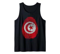Drapeau Tunisie ADN Empreinte Digitale Patrimoine Ancestry Traditions Débardeur