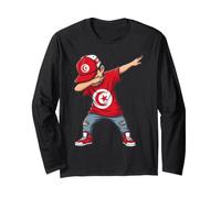 Drapeau Tunisie Dab Pose Cartoon Jeunesse Manche Longue
