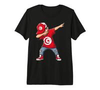 Drapeau Tunisie Dab Pose Cartoon Jeunesse T-Shirt Haut de Gamme