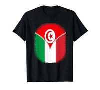 Drapeau Tunisie Italie Fermeture Éclair T-Shirt