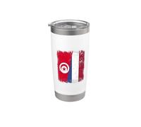 Drapeau Tunisie Pays-Bas | Tunisian Dutch Roots Gobelet isotherme en acier inoxydable double paroi