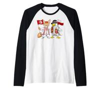 Drapeau Tunisie Pologne Racines tunisiennes Fier polonais Manche Raglan