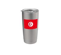 Drapeau tunisien de la Tunisie Gobelet isotherme en acier inoxydable double paroi