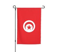 Drapeau tunisien double face de 30,5 x 45,7 cm - Décoration extérieure de cour - Impression intégrale résistante à la décoloration - Bannière décorative saisonnière pour terrasse, pelouse