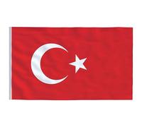 Drapeau turc 90 x 150 cm - 100 % polyester - Décoration de fête de qualité supérieure pour jardin, balcon et événements - Durable et résistant aux intempéries