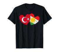 Drapeau Turc Kurdistan en Forme de cœur Fierté kurde Turque T-Shirt