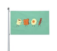 Drapeau œuf • café • pain • nourriture • bacon Drapeau De Jardin | pelouse drapeaux drôle extérieur drapeaux pour Patio Festival Décoration Toutes les saisons