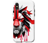 Drapeau UJ du Royaume-Uni St George Patriotism Lions Face Grande-Bretagne Coque pour iPhone X/XS