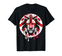 Drapeau UJ du Royaume-Uni St George Patriotism Lions Face Grande-Bretagne T-Shirt