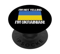 Drapeau ukrainien avec Inscription « I'm Not Yelling » PopSockets PopGrip Adhésif