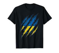 Drapeau ukrainien déchiré Griffes T-Shirt