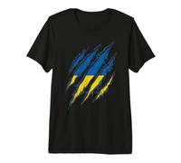 Drapeau ukrainien déchiré Griffes T-Shirt Haut de Gamme