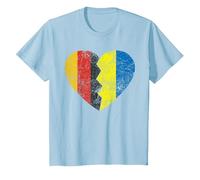 Drapeau ukrainien en Forme de cœur | Drapeau de l'Allemagne Ukraine Roots T-Shirt, Enfant, Bleu Céleste, 8 Ans