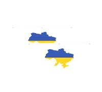 Drapeau ukrainien imprimé carte semi-circulaire léger Bannière d'extérieur Décorations de fête
