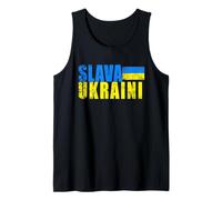 Drapeau ukrainien SLAVA UKRAINI aux Couleurs vieillies rétro Débardeur