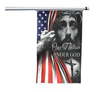 Drapeau une nation sous Dieu, 3x5 pieds, drapeau américain, chrétien, jésus, maison du Christ, dieu bénisse les états-unis, 2022, pour décoration extérieure