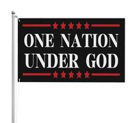 Drapeau « Une nation sous Dieu » 90 x 150 cm, 3 plis, double face, pour jardin ou cour
