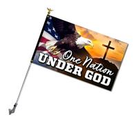 Drapeau Une Nation Sous Dieu Décoratifs Garden Flag Weather Resistant Drapeau Pirate Pour Événements Sportifs Decor Saisonnière 3X5Ft