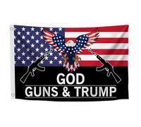 Drapeau unilatéral en polyester avec deux œillets en laiton - 0,9 x 1,5 m - Drapeau de l'aigle américain - Drapeau Donald - Drapeaux rebelles politiques républicains pour l'extérieur