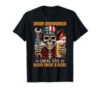 Drapeau Union Ironworker Local 433 Blood Sweat Bières T-Shirt