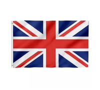 Drapeau Union Jack 1,5 x 0,9 m avec œillets, drapeaux de l'Angleterre en polyester pour extérieur, fêtes, événements et patriotique