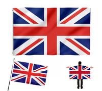 Drapeau Union Jack 1,5 x 0,9 m, grand drapeau britannique de la Grande-Bretagne, drapeau du Royaume-Uni, grand drapeau national anglais avec œillets en laiton pour fête de rue, jardin, décoration