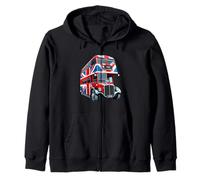 Drapeau Union Jack à Deux étages Motif Bus londonien Sweat à Capuche