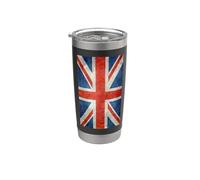 Drapeau Union Jack au look rétro grungy Gobelet isotherme en acier inoxydable double paroi