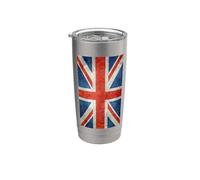 Drapeau Union Jack au look rétro grungy Gobelet isotherme en acier inoxydable double paroi