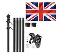 Drapeau Union Jack avec mât, 1,5 x 0,9 m avec œillets, drapeaux de l'Angleterre en polyester pour événements patriotiques et fêtes pour une fête en plein air