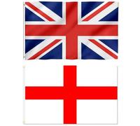 Drapeau Union Jack - Drapeau de l'Angleterre - 1,5 x 0,9 m - Avec œillets - En polyester - Pour extérieur - Avec drapeau - Meta double face de qualité supérieure
