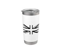 Drapeau Union Jack Noir Grande-Bretagne Angleterre Gobelet isotherme en acier inoxydable double paroi